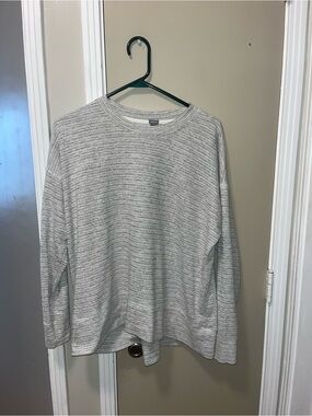 aerie Heather Gray Ribbed Crew Sweater